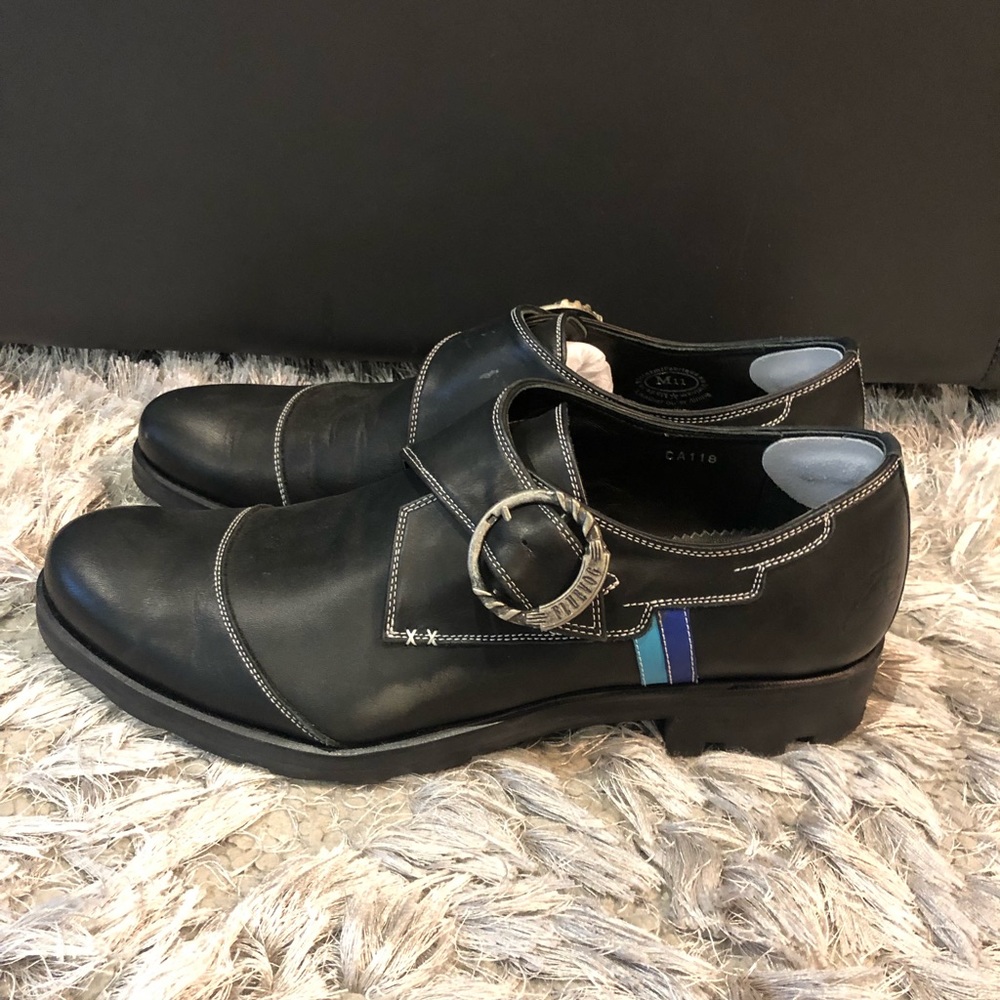 John Fluevog black buckle oxford NWOT